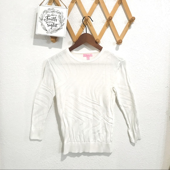 ⭐️🌟Lilly Pulitzer White Textured Sweater Sz XS - Picture 2 of 8